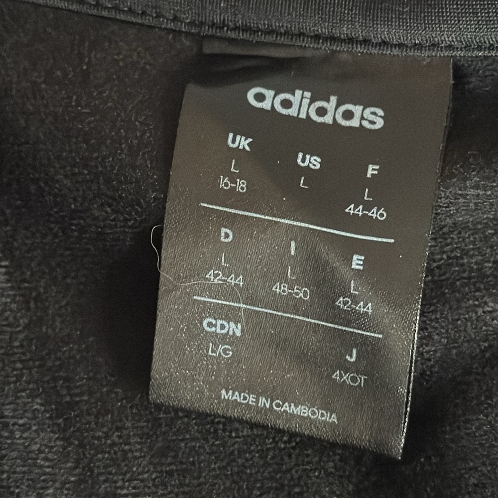 Adidas Retro Black & White Athletic Sweatshirt/Jacket. Size L - Picture 6 of 7